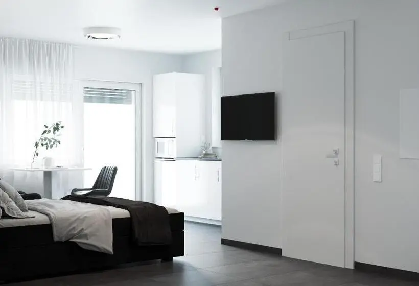 Premium-huoneisto 1 Makuuhuone Uima-allasnäkymä, The Residences   Apartments Frankfurt
