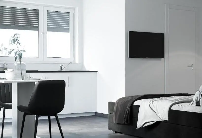 Premium-huoneisto 1 Makuuhuone Uima-allasnäkymä, The Residences   Apartments Frankfurt