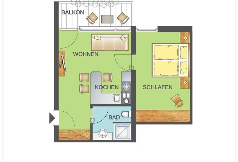 带1个卧室的公寓, Gästehaus Rottenspacher