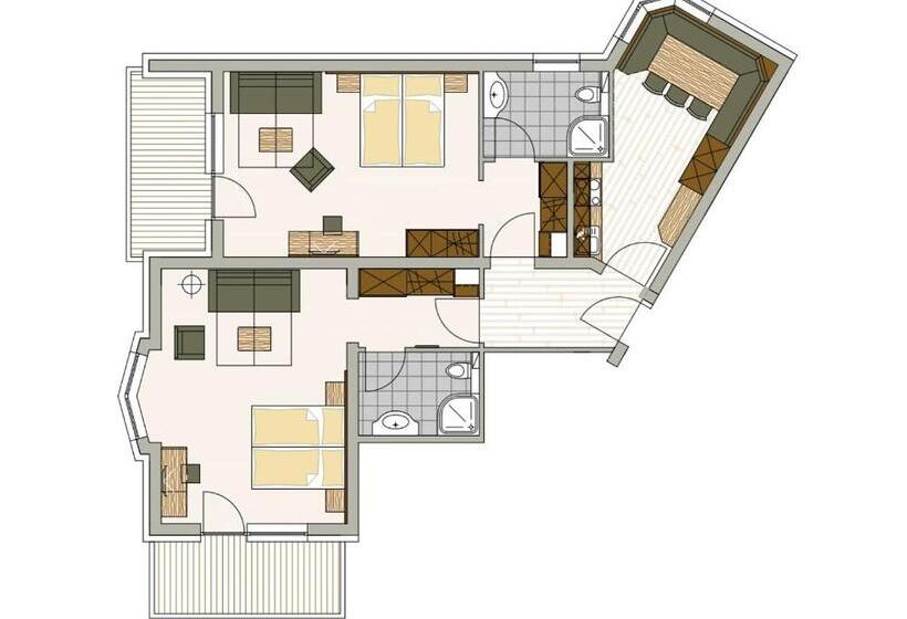 带2个卧室的公寓, Residenz Allegra