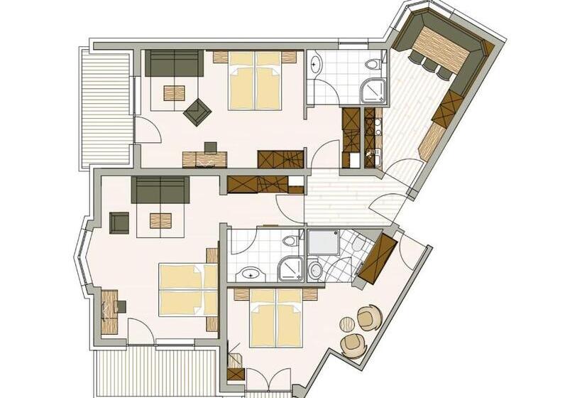 带3个卧室的公寓, Residenz Allegra