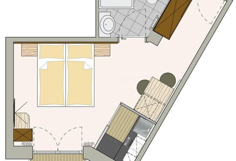 带1个卧室的公寓, Residenz Allegra