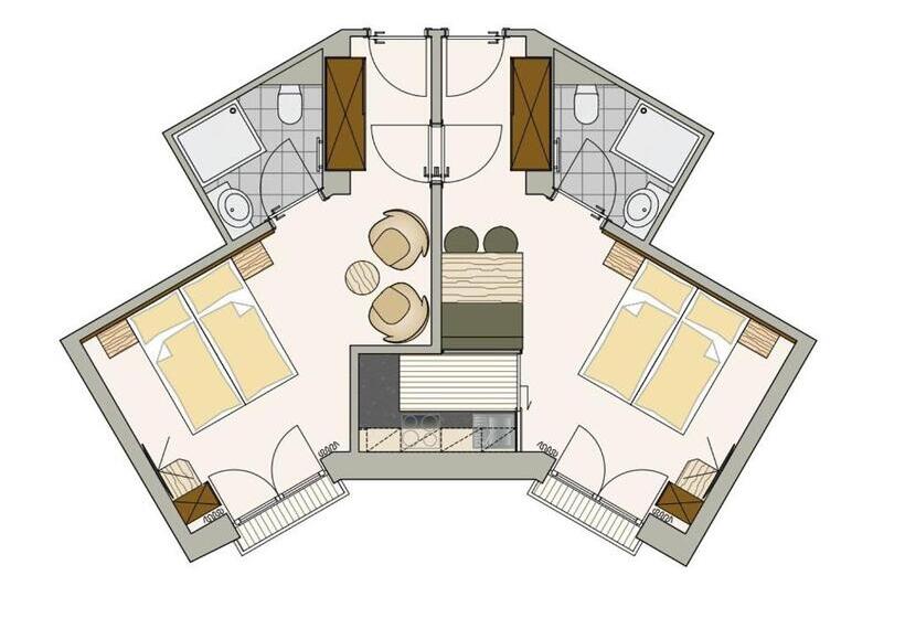 带2个卧室的公寓, Residenz Allegra