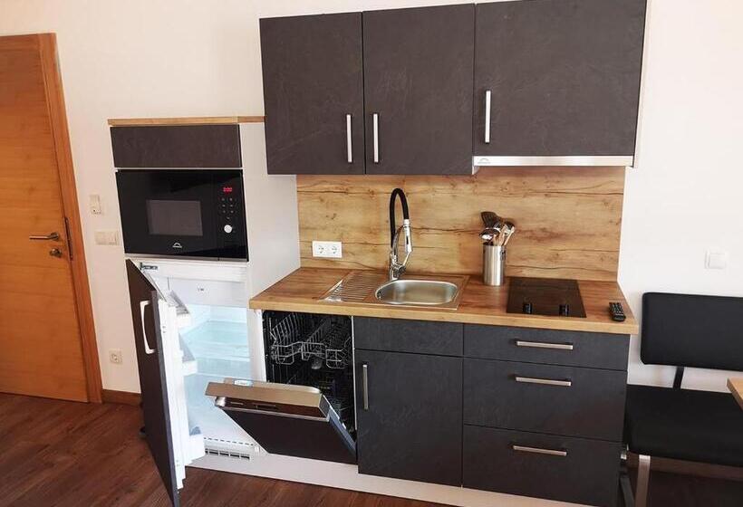 דירה בת חדר שינה 1 עם מרפסת, Garni   Hotel Am Burghuegel