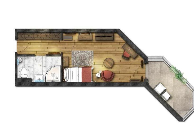 Номер Стандарт Индивидуальный с Балконом, Reduce Hotel Thermal Adults Only