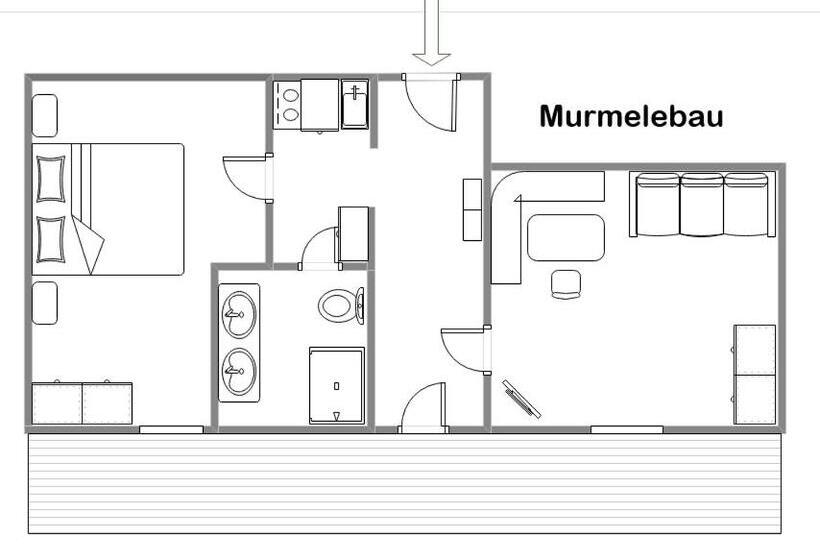 شقة غرفة واحدة مزودة بتراس, Haus Fritz