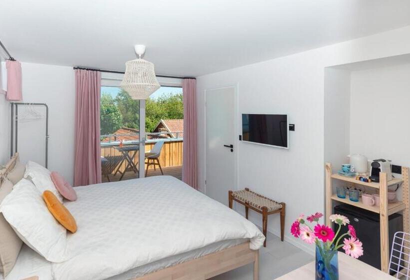 غرفة ديلوكس مزودة بشرفة, B&b Duinblick