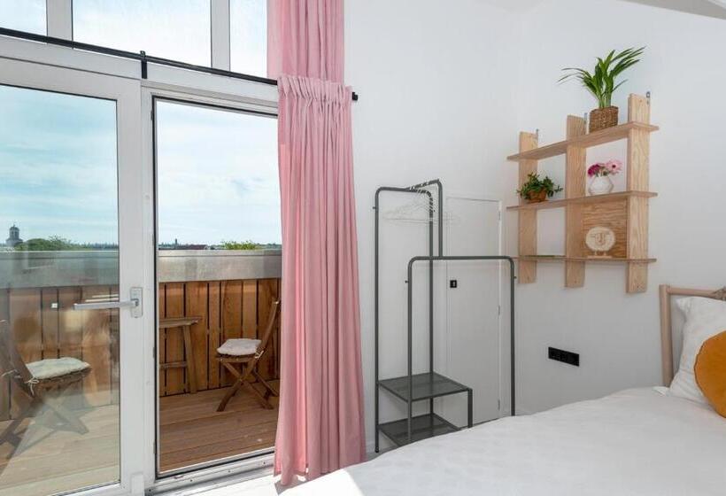 غرفة ديلوكس مزودة بشرفة, B&b Duinblick