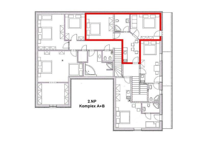 침실 2개 아파트, U Jeřába   Komplex A