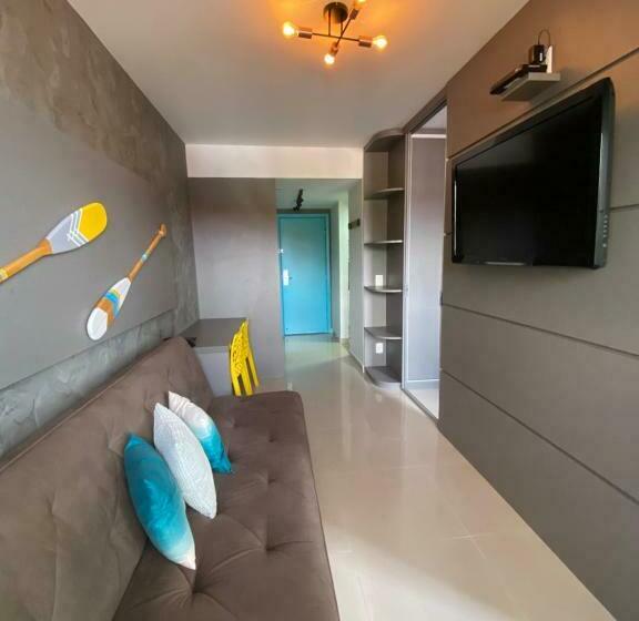 اتاق استاندارد چهار تخته, Flat Decoração Náutica C/vista Lago Paranoá