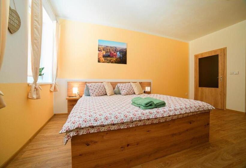 장애인을 위한 킹사이즈 침대 스탠다드 룸, Penzion Zlatovláska U Zámku červená Lhota