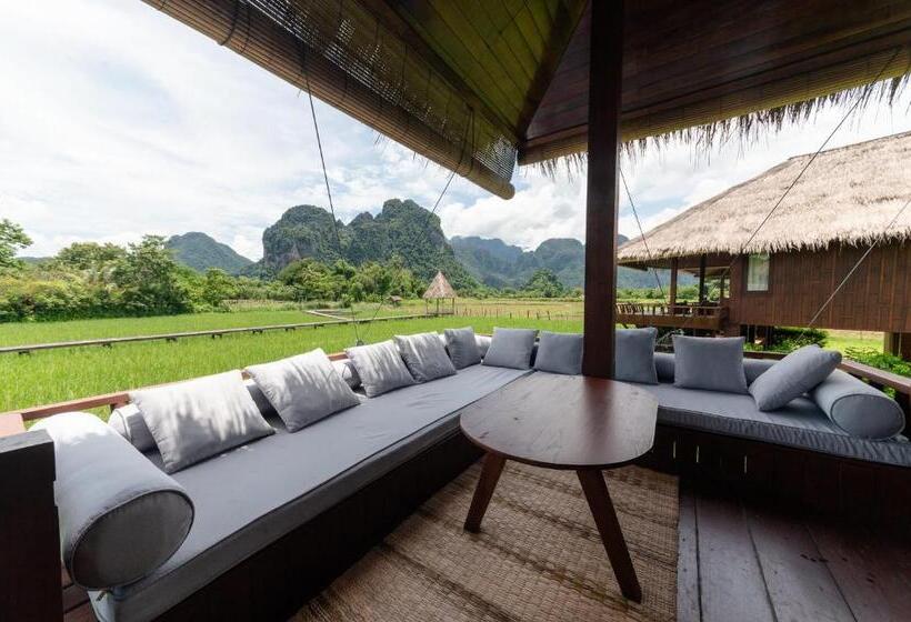 וילה דלוקס חדר שינה 1, Viengtara Vangvieng Resort