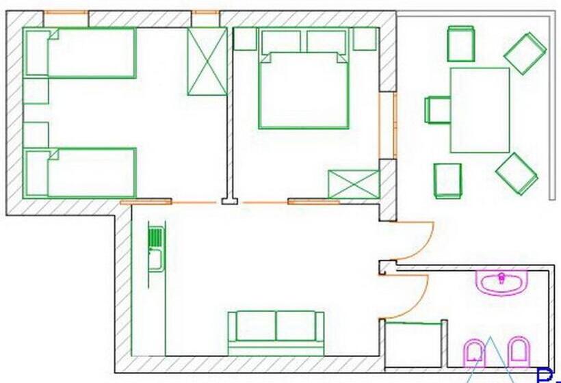 带2个卧室的公寓, Residence Riviera Calabra