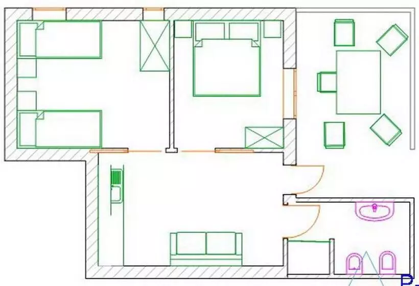 ２ベッドルームアパートメント, Residence Riviera Calabra