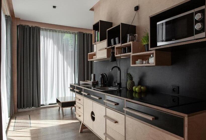 Апартаменты 1 Спальня с Террасой, Apartamenty Szuflandia Z Sauną, Jacuzzi, Przy Stoku Narciarskim