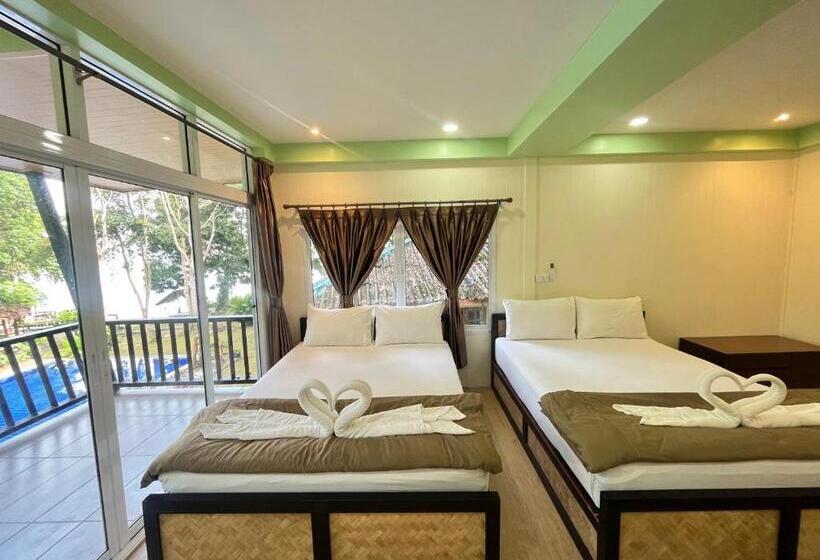 חדר משפחתי נוף לים, Koh Mook Garden Beach Resort