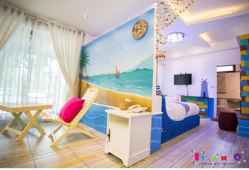 キングサイズベッドのデラックスルーム, Is Am O Chiang Mai Resort