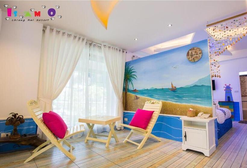 キングサイズベッドのデラックスルーム, Is Am O Chiang Mai Resort