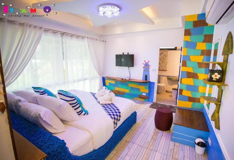 キングサイズベッドのデラックスルーム, Is Am O Chiang Mai Resort