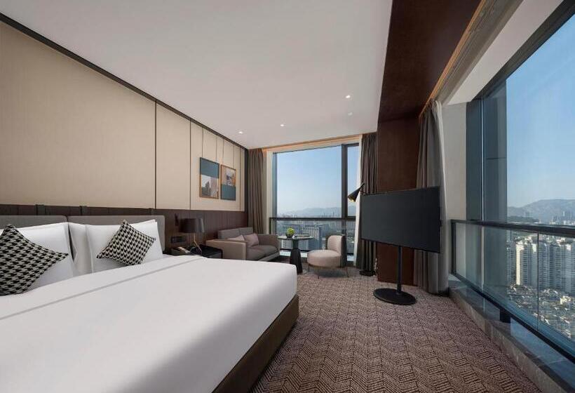 도시전망 디럭스룸 킹침대, Grand New Century Hotel Wenzhou