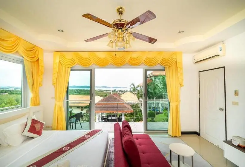 Standard-huone King-vuode, ฺbaan Waru Seaview Villa
