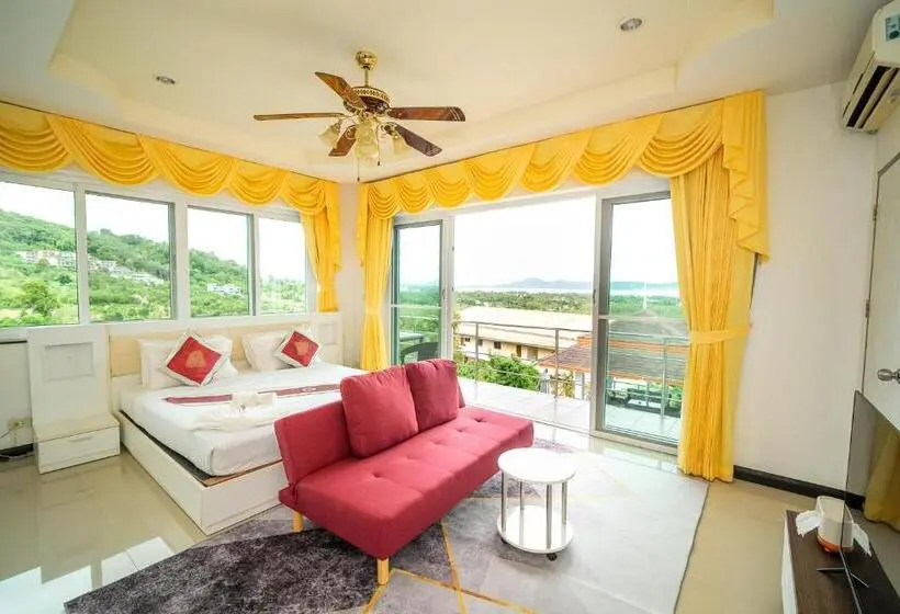 Standard-huone King-vuode, ฺbaan Waru Seaview Villa