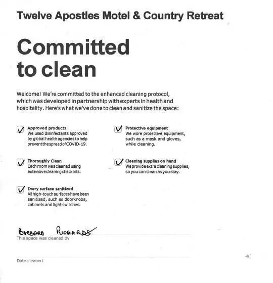 コンフォートルーム, Twelve Apostles Motel & Country Retreat
