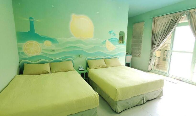 اتاق استاندارد چهارنفره با بالکن, 清清之家 Dingding Home