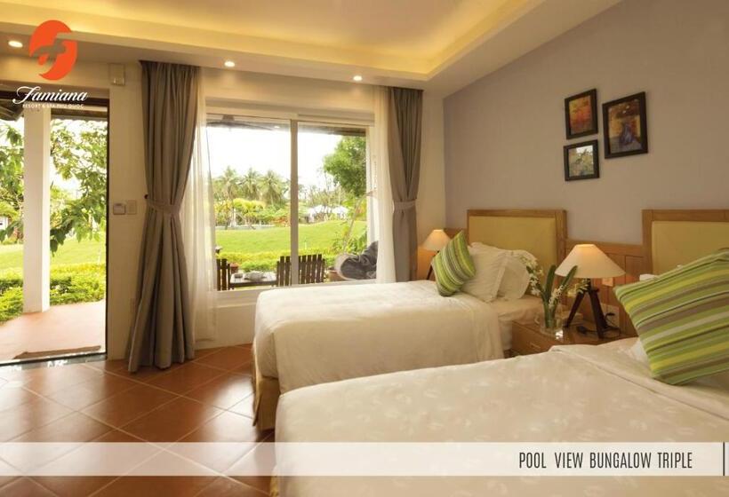 اتاق استاندارد سه تخته با چشم‌انداز استخر, Famiana Green Villa