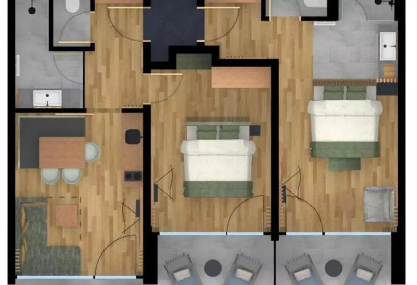 2ベッドルームデラックスアパートメント, Pachmair 1453 Apart Resort Opening 2025