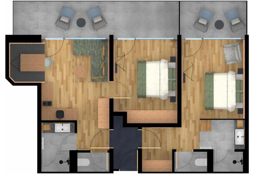 Superior 2-bedroom flat with a view, Pachmair 1453 Apart Resort   Opening 2025