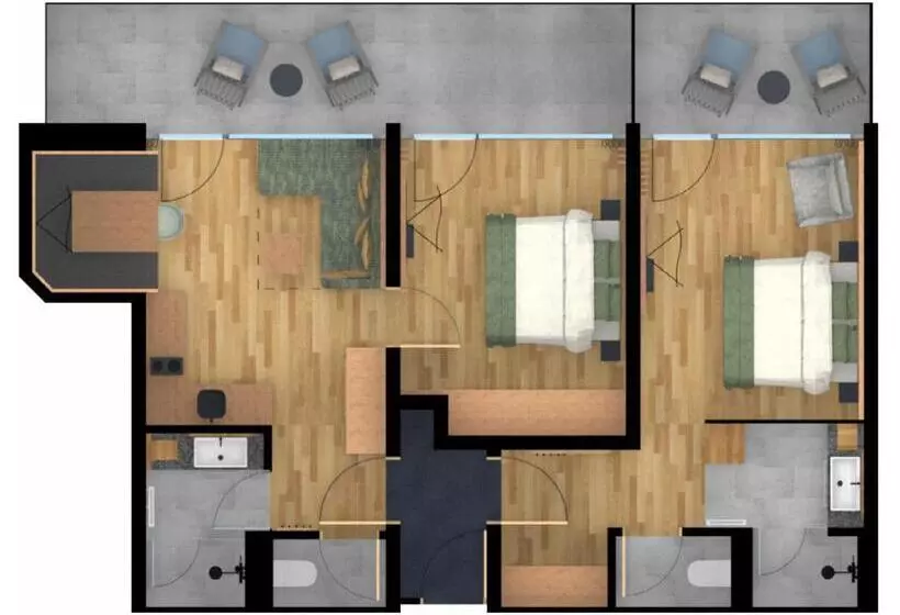 Superior 2-bedroom flat with a view, Pachmair 1453 Apart Resort Opening 2025
