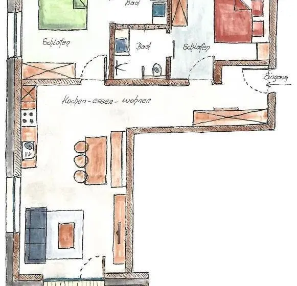 Huoneisto 1 Makuuhuone Näkymä, Wolfegg Appartement   Cafe   Bistro