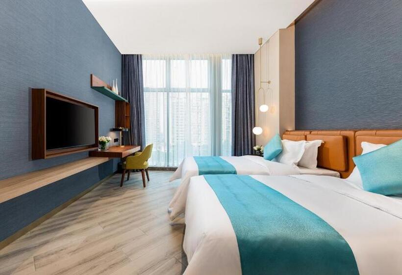 Номер Deluxe, Sha Zhi Ye Serviced Apartment Hotel   Houjie Wanda Plaza Liaoxia Subway Station