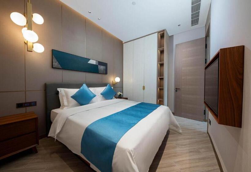 جناح غرفتين نوم, Sha Zhi Ye Serviced Apartment Hotel   Houjie Wanda Plaza Liaoxia Subway Station