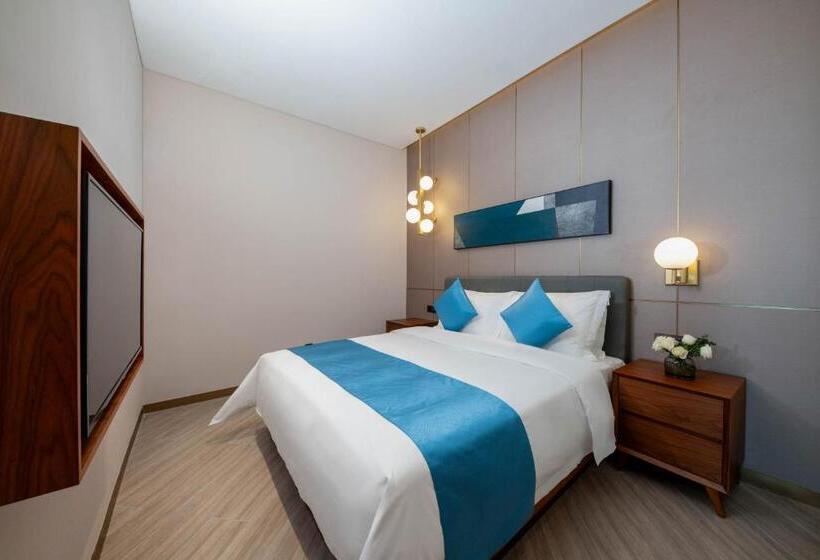 Люкс 2 Спальни, Sha Zhi Ye Serviced Apartment Hotel   Houjie Wanda Plaza Liaoxia Subway Station