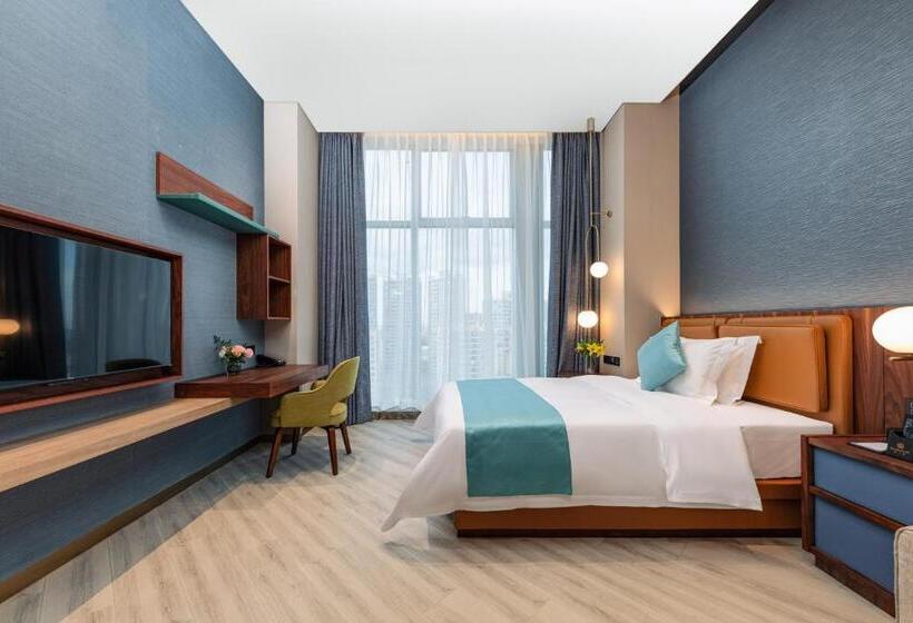 غرفة ديلوكس سرير كينج, Sha Zhi Ye Serviced Apartment Hotel   Houjie Wanda Plaza Liaoxia Subway Station