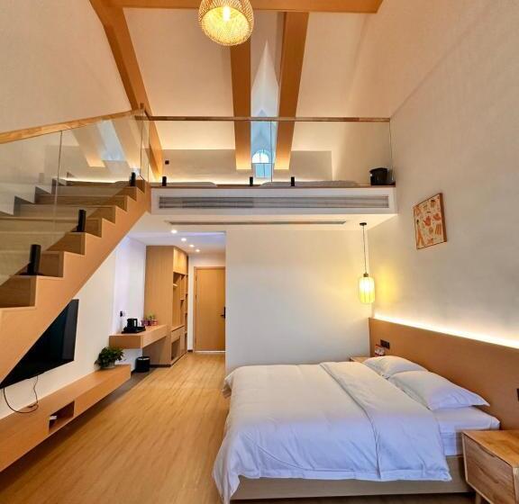 غرفة ديلوكس عائلية, Slowdown Hostel Wulong