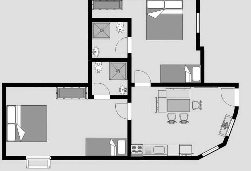 Апартаменты 2 Спальни, Apart Holiday