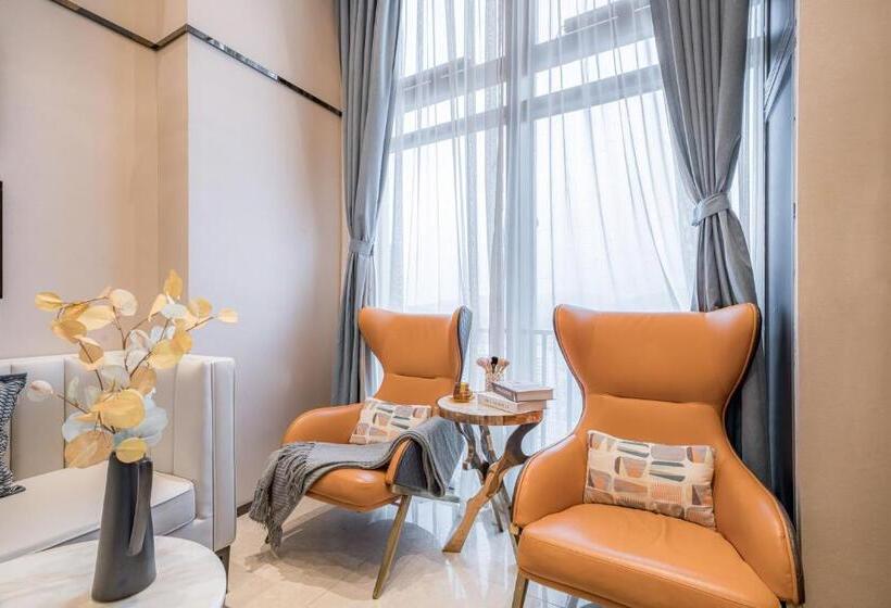 스탠다드 룸 킹사이즈 침대, Gepai Executive Apartment   Shenzhen Futian Convention And Exhibition Center