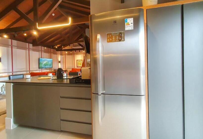 침실 1개 복층 룸, Duplex Cobertura Gramado Wish Serrano