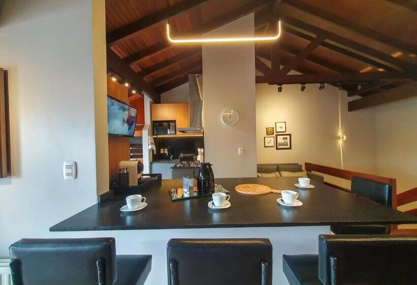 침실 1개 복층 룸, Duplex Cobertura   Gramado Wish Serrano