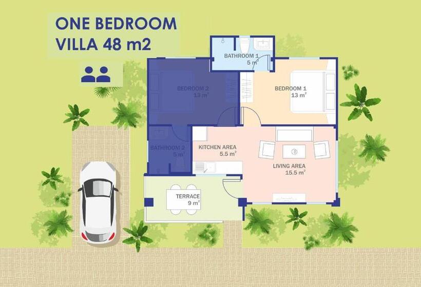 빌라 침실 1개, Lux Family Villas Krabi Ao Nang