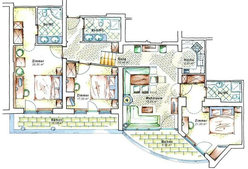 آپارتمان 3 خوابه, Boutique Hotel Montanara