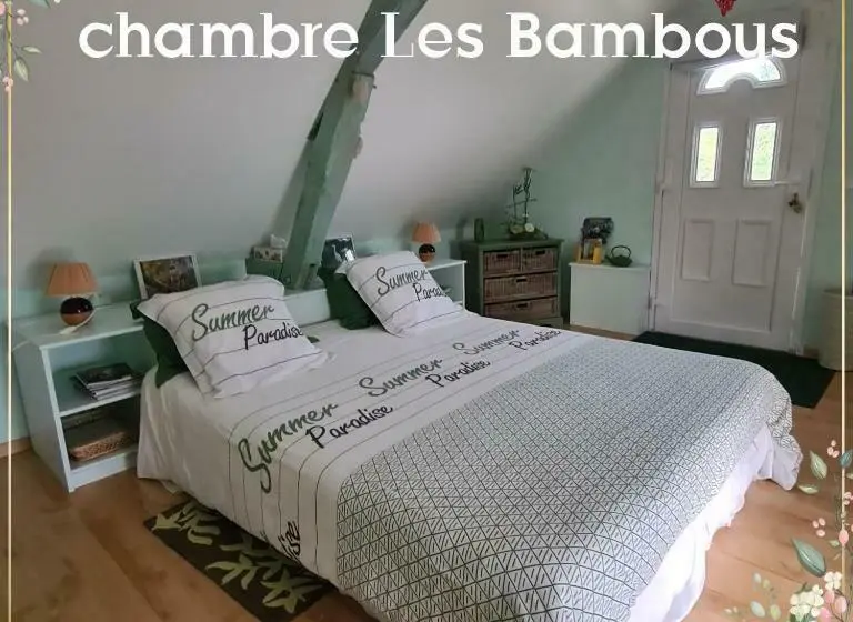 庭の見えるスタンダードトリプルルーム, Chambres D Hôtes La Quèrière