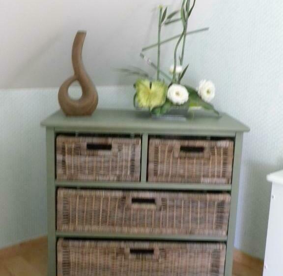 חדר סטנדרט לשלושה עם נוף לגינה, Chambres D Hôtes La Quèrière