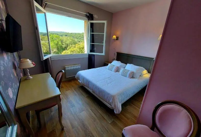 Standard-huone Allasnäkymä, Hôtel Les Hauts De Mourèze