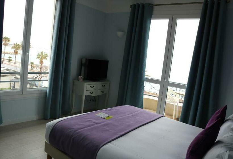 オーシャンビューデラックスルームバルコニー付き, Hôtel Du Bord De Mer Le Vanillé