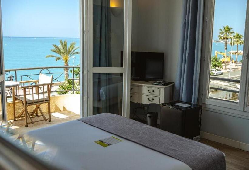 オーシャンビューデラックスルームバルコニー付き, Hôtel Du Bord De Mer Le Vanillé