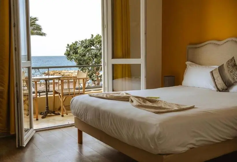 Deluxe-huone Merinäkymä Parveke, Hôtel Du Bord De Mer Le Vanillé